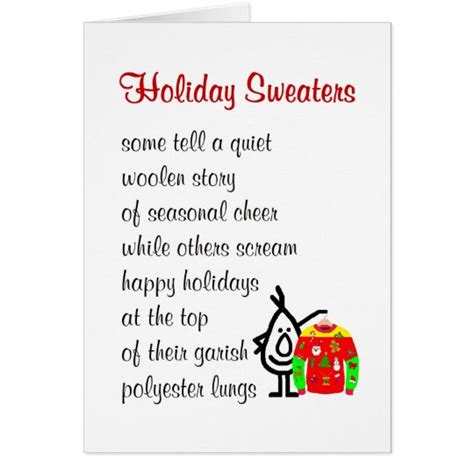 Holiday Sweaters A Funny Christmas Poem Card