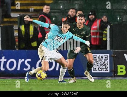 Dan Scarr Of Plymouth Argyle Defending During The Sky Bet Championship