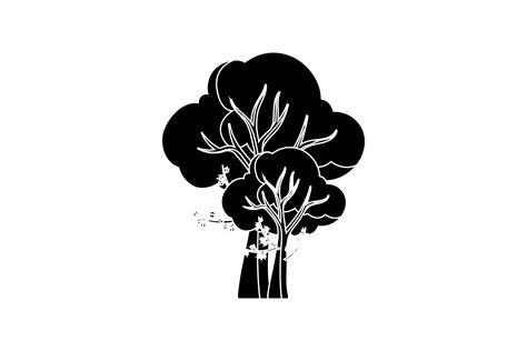 Tree Icon Design Silhouette Graphic by icrownstudio · Creative Fabrica