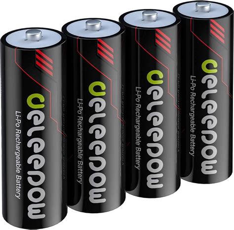 Amazon Deleepow Rechargeable AA Batteries Lithium 1 5V 3400mWh AA