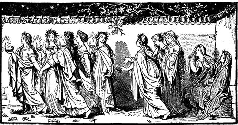 The Parable Of The Wise And Foolish Virgins Vintage Illustration 35436110 Vector Art At Vecteezy