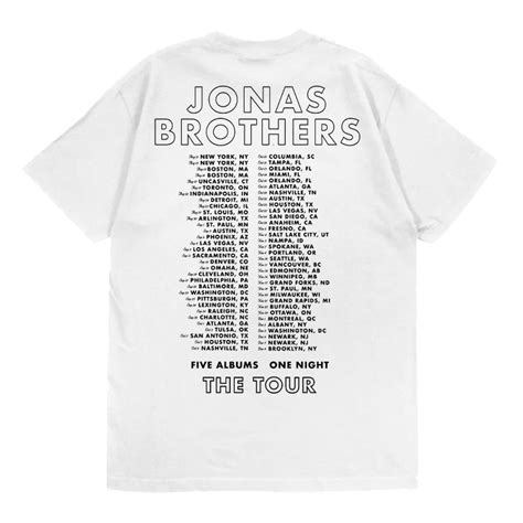 5 Albums White Tee Jonas Brothers