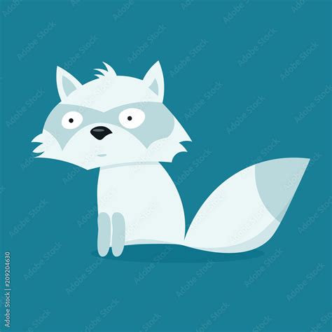 Cartoon arctic fox. Stock Vector | Adobe Stock