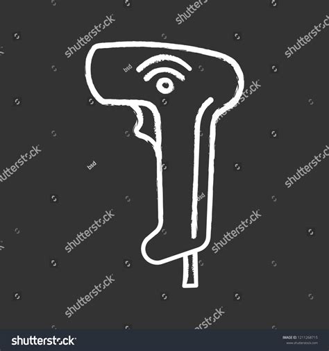 Wireless Barcode Scanning Chalk Icon Wifi Stock Vector Royalty Free