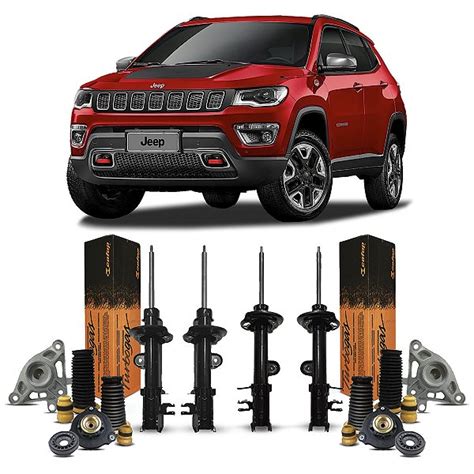 Par Amortecedor Kit Coxim Rolamento Guarda P Dianteiro Traseiro Jeep