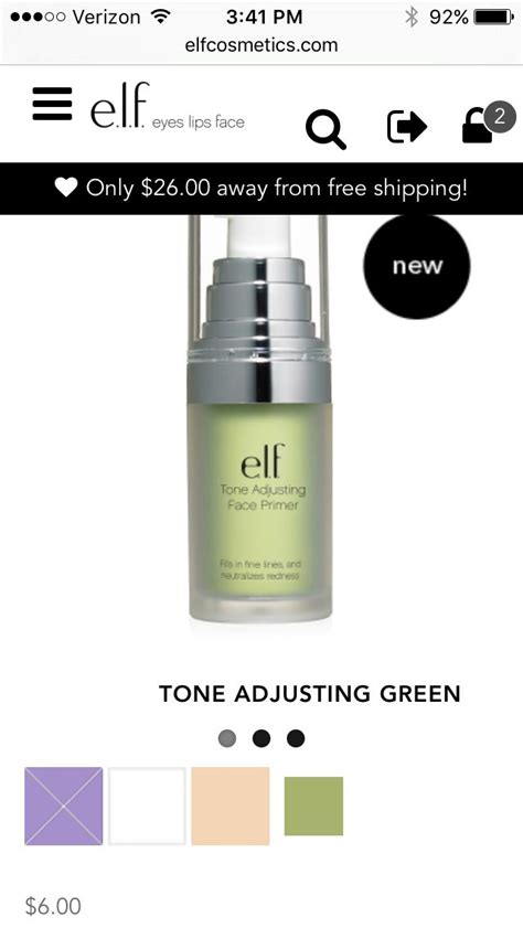 Green Tone Correcting Face Primer 600 At Elf Cosmetics Elf