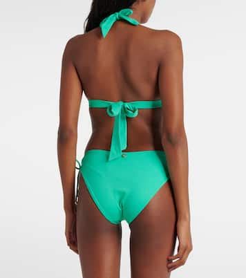 Halterneck Bikini Top In Blue Max Mara Mytheresa