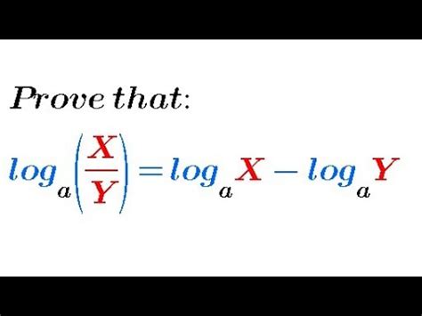 Proof In Logarithm Prove That Log X Y LogX LogY YouTube