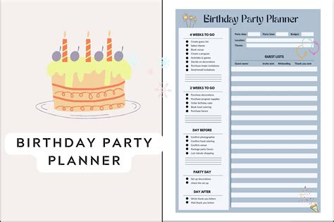 Birthday Party Planner Checklist Graphic by Realtor Templates ...