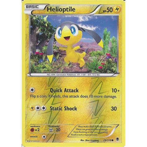 Pokemon Trading Card Game Helioptile Common Reverse Holo Xy