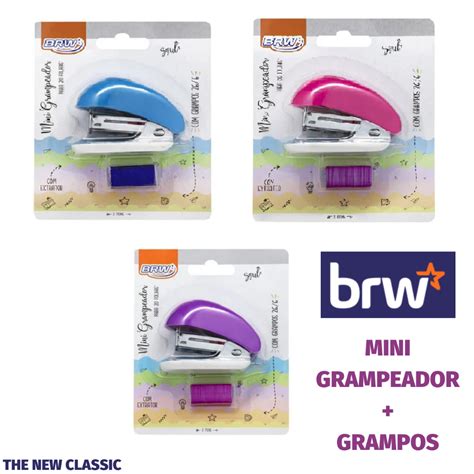 Kit Grampeador Grampos Coloridos BRW Shopee Brasil