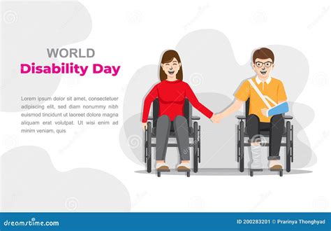 World Disability Day Handicapped Persons Vector Illustration Stock