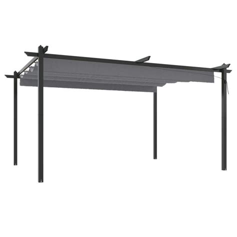 Tonnelle de jardin avec toit rétractable 4x3 m Anthracite sur Jardinao