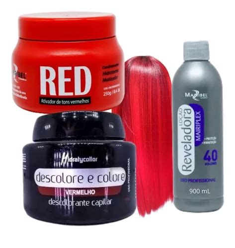 Kit Descolore E Colore Vermelho Red 1 Pó 1 Ox 1 Matizador MercadoLivre