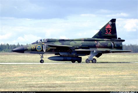 Saab Ja37 Viggen Sweden Air Force Aviation Photo 6365661