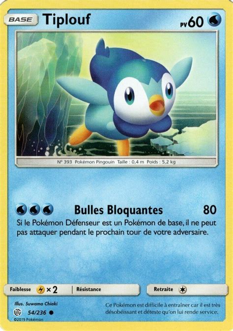 Tiplouf carte Pokémon 54 236 Éclipse Cosmique