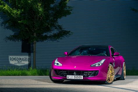 Purple Ferrari Gtc4lusso On Gold Vossen Wheels Has All The Opulence