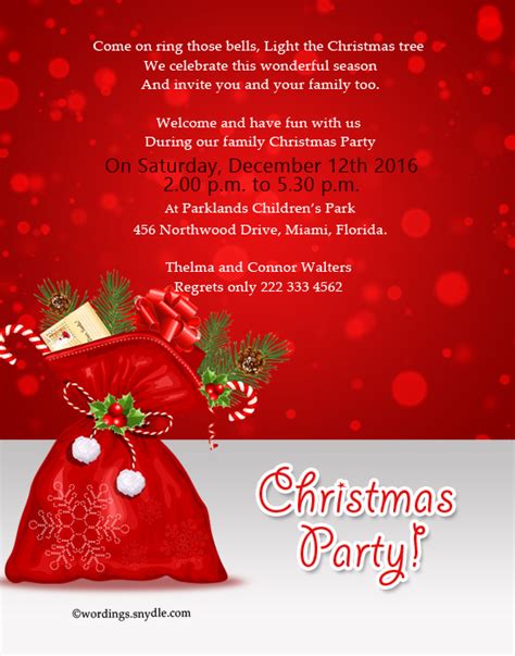 Christmas Party Invitation Wordings – Wordings and Messages