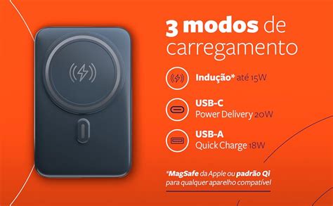 Geonav Power Bank Carregador Portátil Universal por Indução 10 000mAh