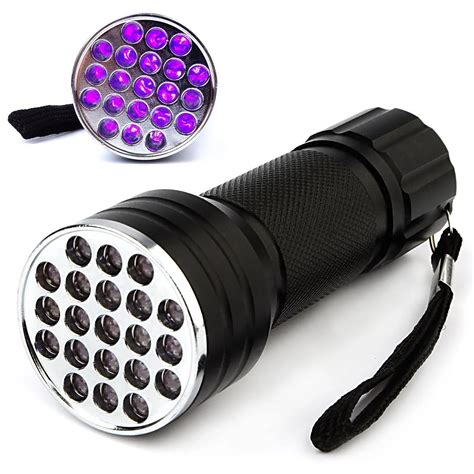 Ultravioleta Luz Negra 21 LED Linterna UV Lámpara De Antorcha Luz Mini