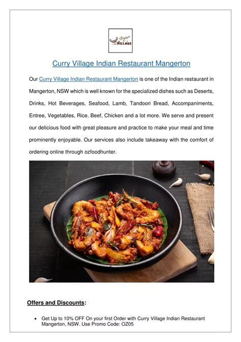 PPT Curry Village Indian Restaurant Mangerton Pdf PowerPoint