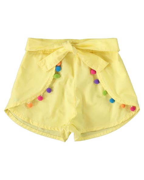 Riachuelo Short Jeans Color Infantil Envelope Amarelo Tam A Pool