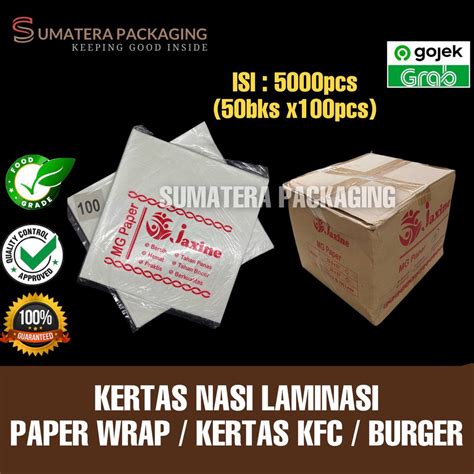 Jual Kertas Nasi Kfc Pembungkus Nasi Wrap Isi Pcs Per Dus Anti