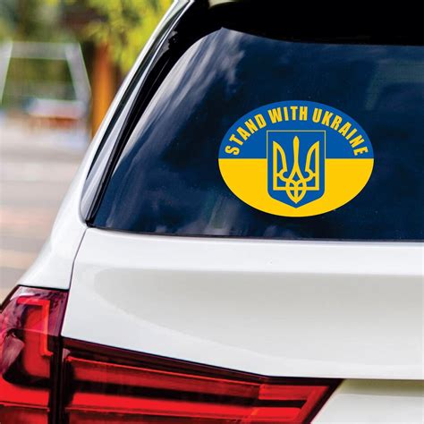 Stand With Ukraine Sticker Vinyl Decal We Stand With Ukraine Vinyl