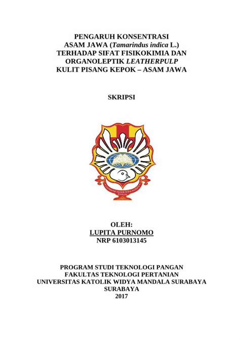 Pdf Pengaruh Konsentrasi Tamarindus Indica L Repository Wima Ac Id