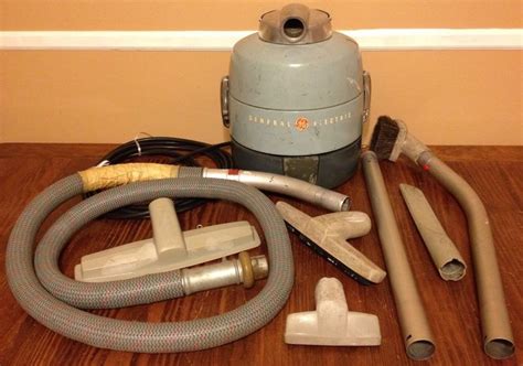 General Electric V13c1 Vintage Canister Vacuum Cleaner Set W