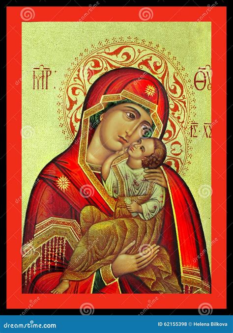 Vintage wooden icon of the Mother of God Orthodox icon of the Virgin ...