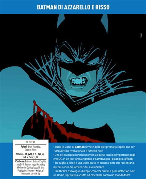 Batman Di Brian Azzarello E Eduardo Risso DC Deluxe Panini Comics