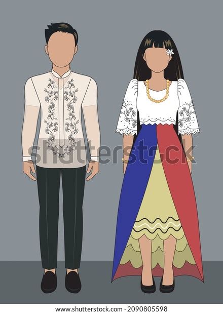 Filipinos National Dress Flag Man Woman Stock Vector 58 Off