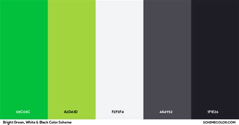 Bright Green, White & Black Color Scheme » Black » SchemeColor.com