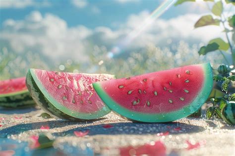 Premium Photo Refreshing Watermelon Slices On A Hot Day