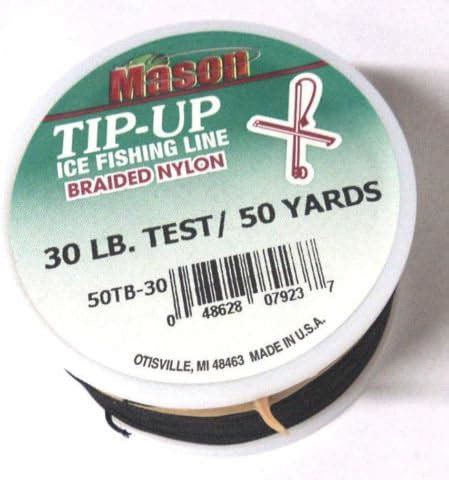 Mason Tip Up Ice Fishing Line Braided Nylon Black Test Yd