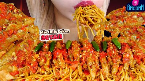 Asmr Mukbang Mie Iblis Gacoan Level Terpedas Ceker Setan Spicy