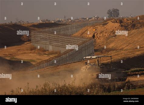 Israel Gaza Border 22nd Jan 2024 Israeli Troops Are Seen Near The