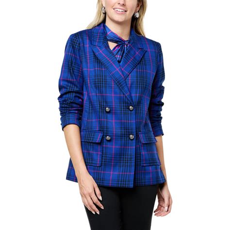 G By Giuliana Black Label Papa DePandi Collab Menswear Plaid Blazer