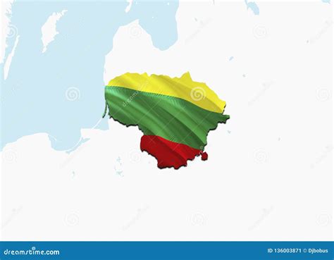 Flag Map Of Lithuania 3d Rendering Lithuania Map And Flag The