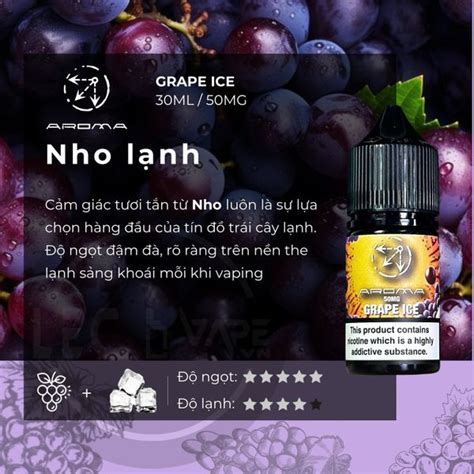 OM AROMA Saltnic GRAPE ICE Nho lạnh LEC Vape