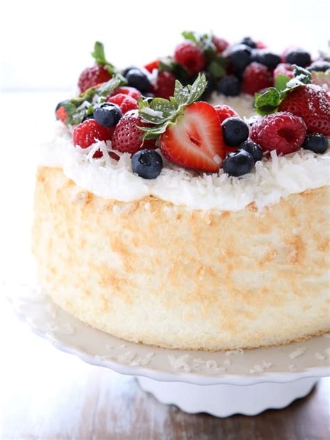 Coconut Angel Food Cake with Berries - Completely Delicious