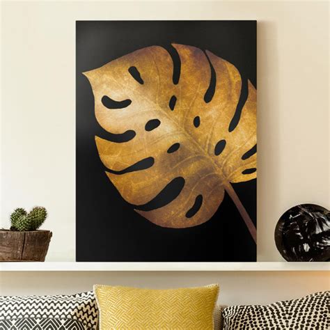 Sansibar Home Leinwandbild Monstera On Black Wayfair De