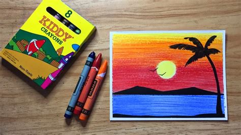 Easy Wax Crayon Drawing For Beginners Youtube