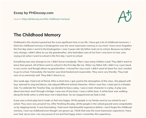 The Childhood Memory 400 Words