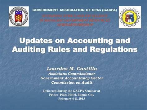 Ppt Updates On Accounting And Auditing Rules And Regulations