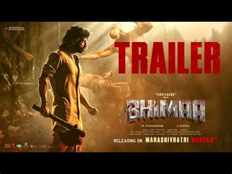 Bhimaa Trailer Hindi Gopichand Malavika Sharma Harsha Ravi