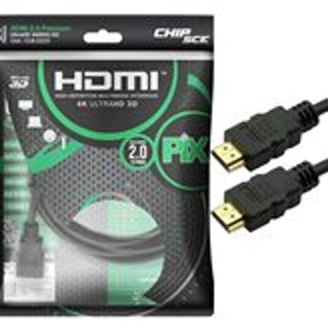 Cabo Hdmi 3 Mts Ultra Hd 4k 3 D Blindado C Revestimento 2 0 Black