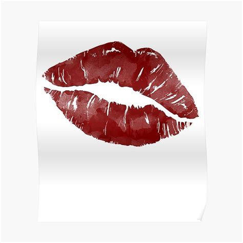 Wet Red Hot Lips Print Lipstick Kiss Me Clip Art Poster By Kirus