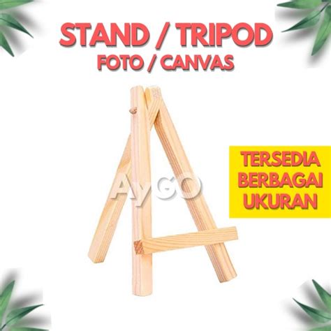 Jual MINI EASEL KANVAS DUDUKAN CANVAS TRIPOD KAYU STAND KAYU